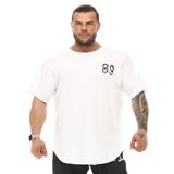 BIG SAM SPORTSWEAR COMPANY Erkek Büyük Boy T-Shirt İnce Kumaş% 100 Pamuk Bez Üst Spor T-Shirt, Beyaz, M