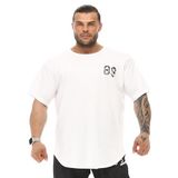 BIG SAM SPORTSWEAR COMPANY Erkek Büyük Boy T-Shirt İnce Kumaş% 100 Pamuk Bez Üst Spor T-Shirt, Beyaz, XXL