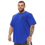 BIG SAM SPORTSWEAR COMPANY Erkek Büyük Boy T-Shirt İnce Kumaş% 100 Pamuk Bez Üst Spor T-Shirt, Mavi, 3XL