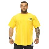 BIG SAM SPORTSWEAR COMPANY Erkek Büyük Boy T-Shirt İnce Kumaş% 100 Pamuk Bez Üst Spor T-Shirt, Sarı, 3XL