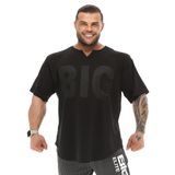 BIG SAM SPORTSWEAR COMPANY Erkek Büyük Boy T-Shirt İnce Kumaş% 100 Pamuk Bez Üst Spor T-Shirt, siyah-siyah, 3XL
