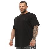 BIG SAM SPORTSWEAR COMPANY Erkek Büyük Boy T-Shirt İnce Kumaş% 100 Pamuk Bez Üst Spor T-Shirt, siyah-siyah, 4XL