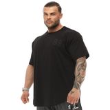 BIG SAM SPORTSWEAR COMPANY Erkek Büyük Boy T-Shirt İnce Kumaş% 100 Pamuk Bez Üst Spor T-Shirt, siyah-siyah, XXL