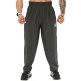 BIG SAM SPORTSWEAR COMPANY Erkek Cepli Bol Eşofman Altı, Oldschool Bol Kesim Spor Salonu Pantolonu, Logo-antrasit, M