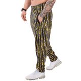 BIG SAM SPORTSWEAR COMPANY Erkek Cepli Bol Eşofman Altı, Vücut Geliştirme Aktif Giyim Rahat Tasarım Kas Pantolonu, Sarı, 3X-Large