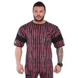BIG SAM SPORTSWEAR COMPANY Erkek Tişört Büyük Beden | Vücut Geliştirme ve Fitness Antrenman Rag Üst, Pamuk Aktif Giyim Gömlek, Kırmızı, XL