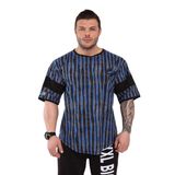 BIG SAM SPORTSWEAR COMPANY Erkek Tişört Büyük Beden | Vücut Geliştirme ve Fitness Antrenman Rag Üst, Pamuk Aktif Giyim Gömlek, Mavi, 3XL