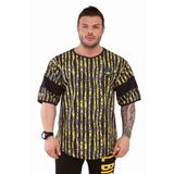 BIG SAM SPORTSWEAR COMPANY Erkek Tişört Büyük Beden | Vücut Geliştirme ve Fitness Antrenman Rag Üst, Pamuk Aktif Giyim Gömlek, Sarı, L