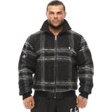 Big Sam Yünlü Siyah Kaşe Kışlık Mont Big Sam 4063 - 3XL