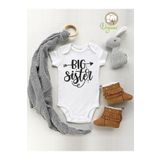 Big Sister Baskılı Desenli Organik Kısa Kol Çıtçıtlı Bebek Body 54818BİGSİSTER