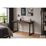 Biga Sabit Mdf Metal Ayak Çalışma Masası, Siyah Ceviz, 60X120 Cm