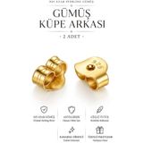 bigakan 925 Ayar Gümüş Küpe Arkası Sarı (Altın Kaplama) – Küpe Vidası, Klips, Kelebek Model