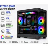 BiGame Anubis V3 Ryzen 5 7500F Rtx 5060 16GB Ram 1 Tb M2 SSD Akvaryum Gaming Sistem - Siyah - Yok