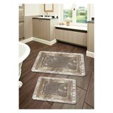 BigArts Home Dekoratif Modern Tasarım Kaymaz Taban Yıkanabilir Set Takım Bakır Gold Banyo Paspası 50x60-60x90 Cm