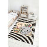 BigArts Home Dekoratif Modern Vintage Retro Tasarım Kaydırmaz Taban Renkli Çocuk Halı