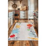 BigArts Home Dekoratif Modern Vintage Retro Tasarım Kaydırmaz Taban Renkli Mutfak Halı