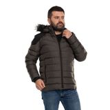 BİGAZZİ 99375-205 Erkek Slimfit Kapşonlu İçi Polar Kısa Şişme Mont