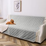 Bigbeer Su Geçirmez Köpek Battaniyesi, Köpekler için Yıkanabilir Evcil Hayvan Kanepe Örtüsü, Yavru Çocuklar için Koltuk Yatak Mobilya Koruyucu Kılıf Ters Çevirilebilir (132x202 cm, Açık Gri+Krem)