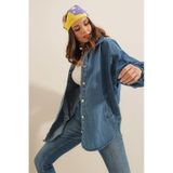Bigdart 0662 Mavi Denim Balon Kollu Kot Kadın Ceket