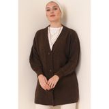 Bigdart 15768 Kahverengi Tesettür Triko Hırka