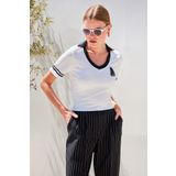 Bigdart 4320 Polo Yaka Basic Triko Bluz - Beyaz