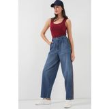 Bigdart Kadın Baggy Kot Pantolon 6700 - Lacivert