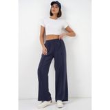 Bigdart Kadın Beli Lastikli Bol Paça Pantolon 30087 - Lacivert