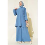 Bigdart Kadın İndigo Tunik Pantolon Alt Üst Takım 6663