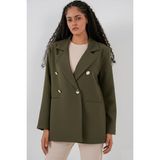 Bigdart Kadın Kruvaze Yaka Blazer Ceket 0722 - Haki - 36
