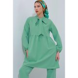 Bigdart Kadın Mint Örme Pantolon Tunik Alt Üst Takım 6654