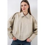 Bigdart Kadın Oversize Kısa Ceket 0732 - Taş - 42