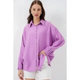 Bigdart Kadın Uzun Oversize Gömlek 20334 - Lila - 42