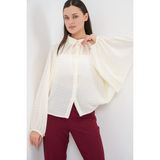 Bigdart Kadın Yarasa Kol Oversize Gömlek 20368 - Ekru - 42