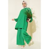 Bigdart Kadın Yeşil Tunik Pantolon Alt Üst Takım %97 Polyester %3 Likra Rahat Kullanım 6663 - 36