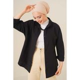 Bigdart Oversize Basic Tesettür Gömlek - Siyah Düz Desenli Günlük Stil Kadın Giyim - 44