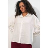 Bigdart Oversize Desenli Beyaz Kadın Gömlek 20379 - 44