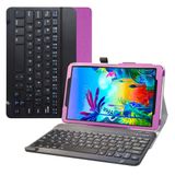 Bige LG G Pad 5 10.1 Klavye Kılıfı, 10.1 inç LG G Pad 5 10.1 T600 Tablet (2019) için Yumuşak Klavyeli İnce Standlı PU Deri Kapak, Mor