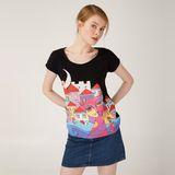 Biggdesign Owl and City Kadın T-Shirt by Bahar Karabenli Yılmaz - Siyah