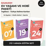 Bigibuddy Wordsbuddy Çocuklar Için Türkçe Ingilizce Ev Yaşamı ve Hobi Paketi 90 Kart 3'lü Set (Cihaz Hariç)