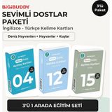 Bigibuddy Wordsbuddy Çocuklar Için Türkçe Ingilizce Sevimli Dostlar Paketi 90 Kart 3'lü Set (Cihaz Hariç) - Çok Renkli