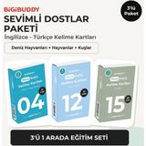 Bigibuddy Wordsbuddy Çocuklar Için Türkçe Ingilizce Sevimli Dostlar Paketi 90 Kart 3'lü Set (Cihaz Hariç)