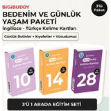 Bigibuddy Wordsbuddy Türkçe Ingilizce Kelime Kartları Bedenim ve Günlük Yaşam 90 Kart 3’lü Set (Bigione Cihaz Hariç)