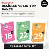 Bigibuddy Wordsbuddy Türkçe Ingilizce Kelime Kartları Besinler ve Mutfak 90 Kart 3’lü Set (Bigione Cihaz Hariç)