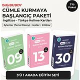 Bigibuddy Wordsbuddy Türkçe Ingilizce Kelime Kartları Cümle Kurmaya Başlangıç 90 Kart 3’lü Set (Bigione Cihaz Hariç)