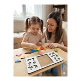 bigimeksley grup Ahşap Tangram Zeka Oyunu (27x12cm) Montessori Eğitici Puzzle Dikkat ve Zeka Geliştirici Oyuncak Okul Öncesi