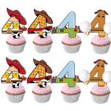 BIGKEOKI 40 parça Oyuncak İlham Alan Hikaye Cupcake Süsleri Erkek Kız Çocuklar için 4. Doğum Günü Oyuncaktan İlham Alan Hikaye Doğum Günü Partisi Malzemeleri Dekorasyonlar