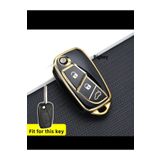 bigkey Fiat Linea, Fiorino Ducato, Boxer, Jumper Sustalı Nano SİYAH Gold Altın Renk Anahtar KILIFI