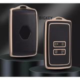 BigKey Megane 4 Kadjar Clio Austural Talisman Kart Kumanda Kılıfı - Siyah - Gold