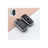 bigkey UYUMLU MEGANE 4 CLİO 3 BUTON SUSTALI KUMANDA KILIFI SİYAH GÜMÜŞ