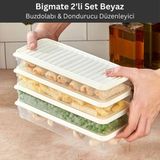 Bigmate 2'li Şeffaf Saklama Kabı 2x1 Lt BGMT1115 Mikrodalga Buzdolabı ve Dondurucu Uyumlu Düzenleyici - Beyaz